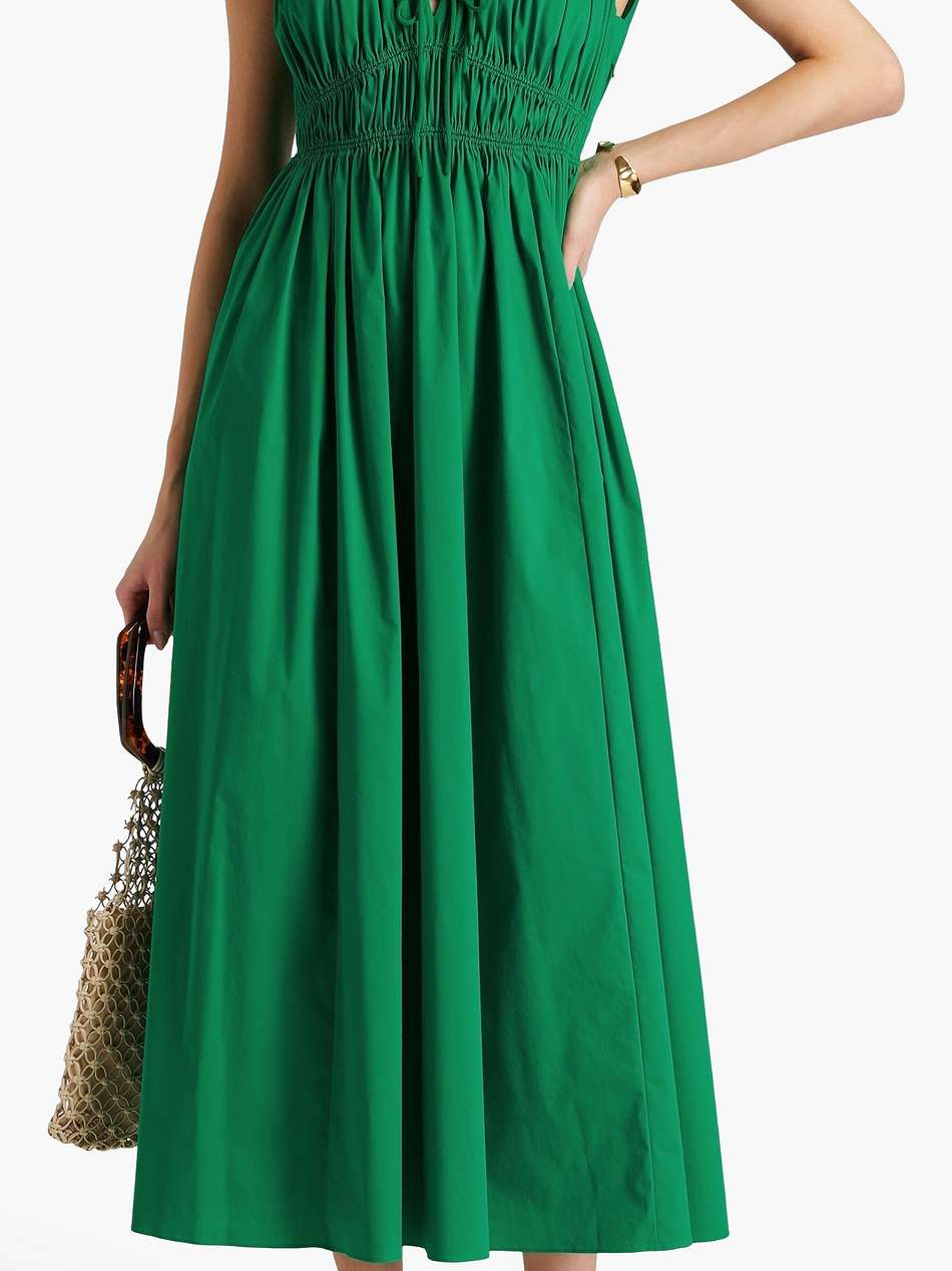 gillian cotton-blend poplin midi dress