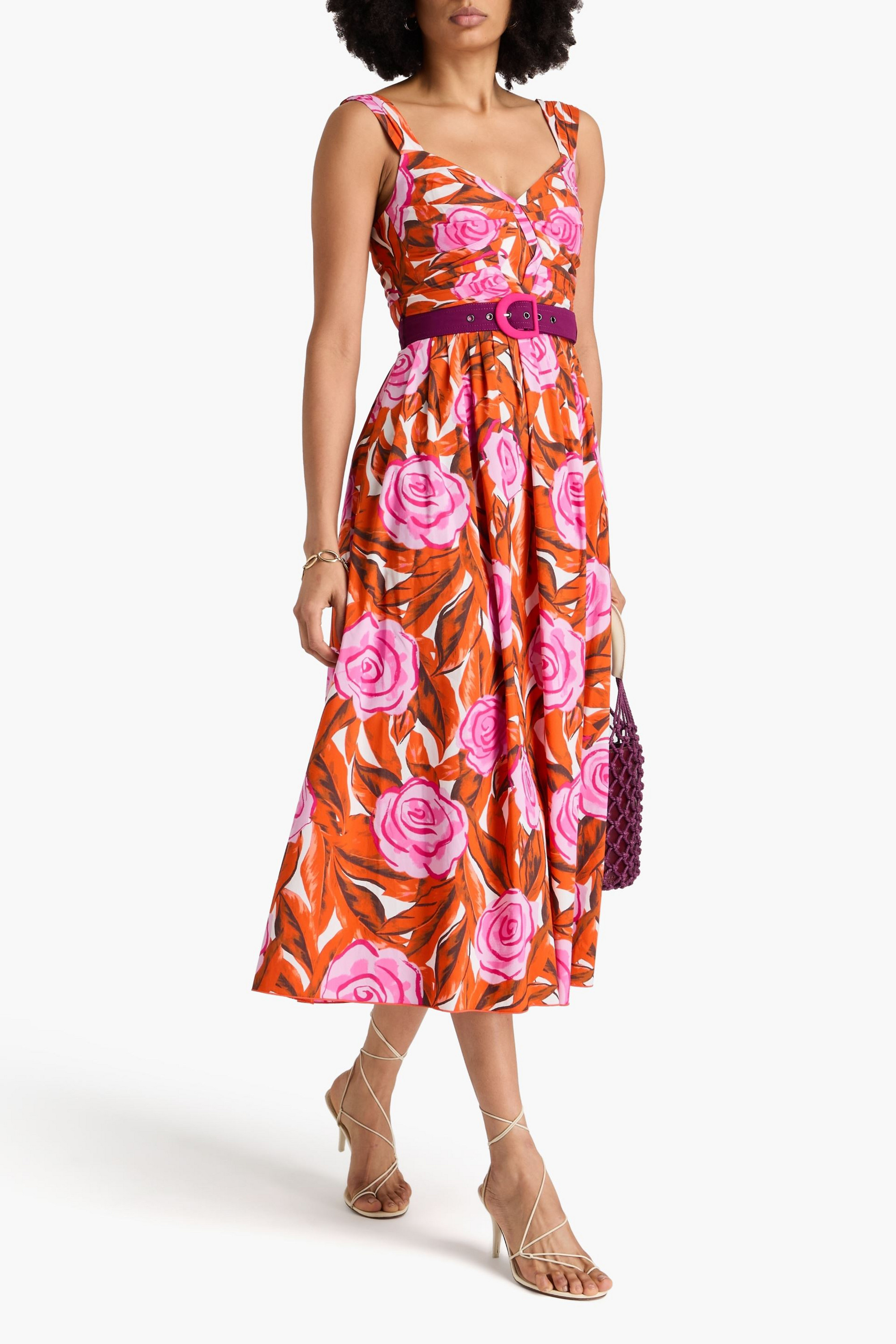 Diane von Furstenberg Elisa floral-print cotton-blend poplin midi dress