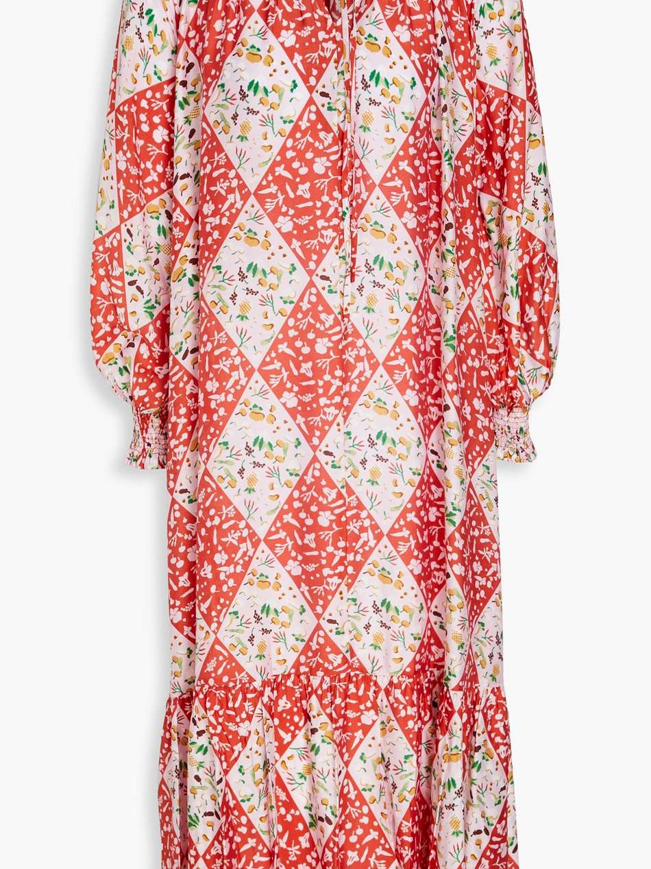 fortina printed voile midi dress