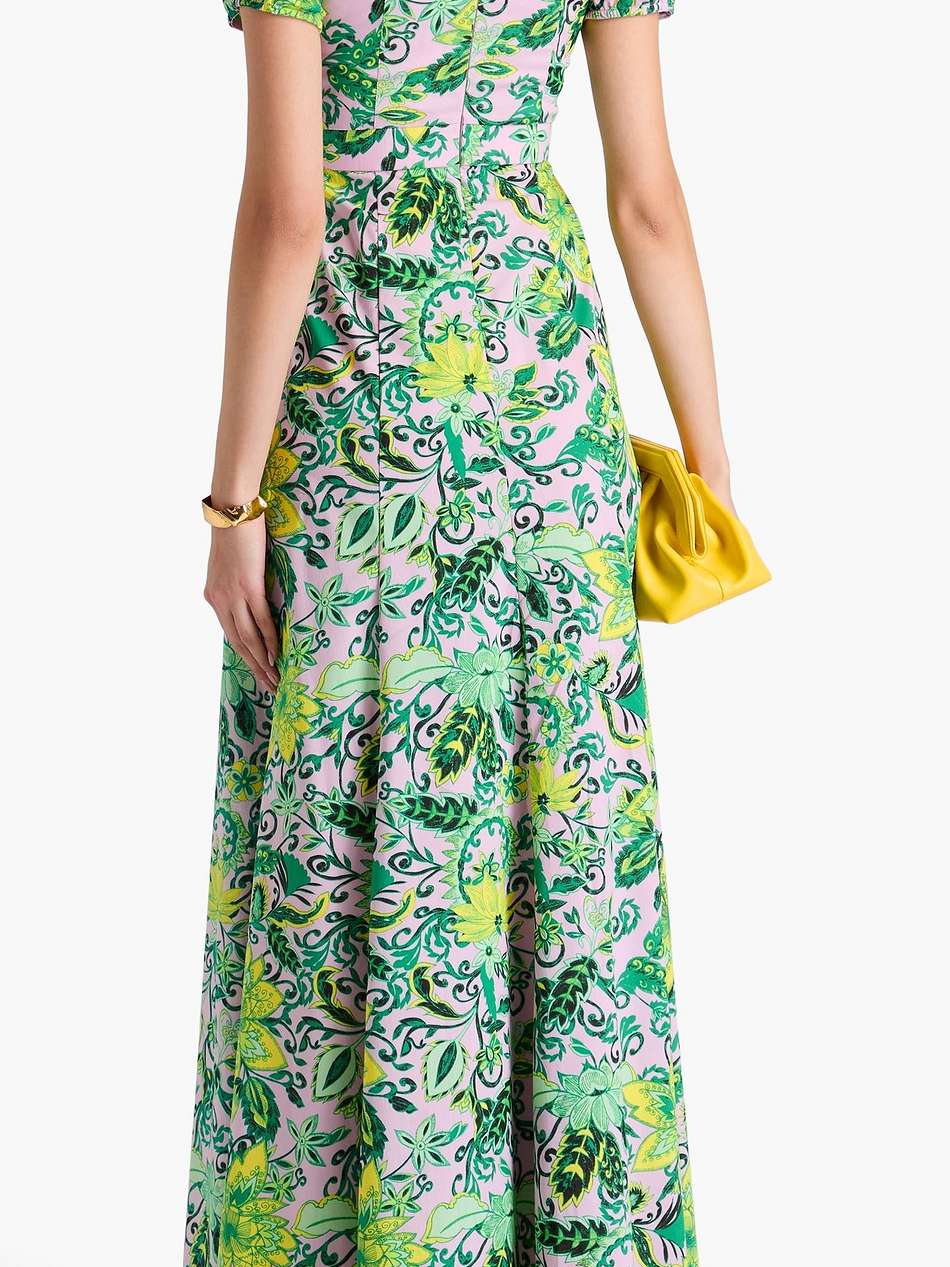 laurie floral-print cotton-blend poplin maxi dress