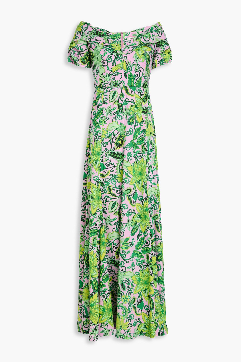 Diane Von Furstenberg Laurie Floral-print Cotton-blend Poplin Maxi Dress In Pink