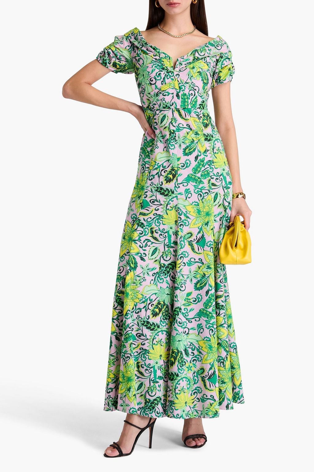 DIANE VON FURSTENBERG Laurie floral-print cotton-blend poplin maxi dress