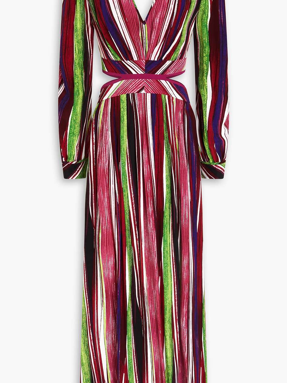 jenifer cutout printed crepe maxi dress