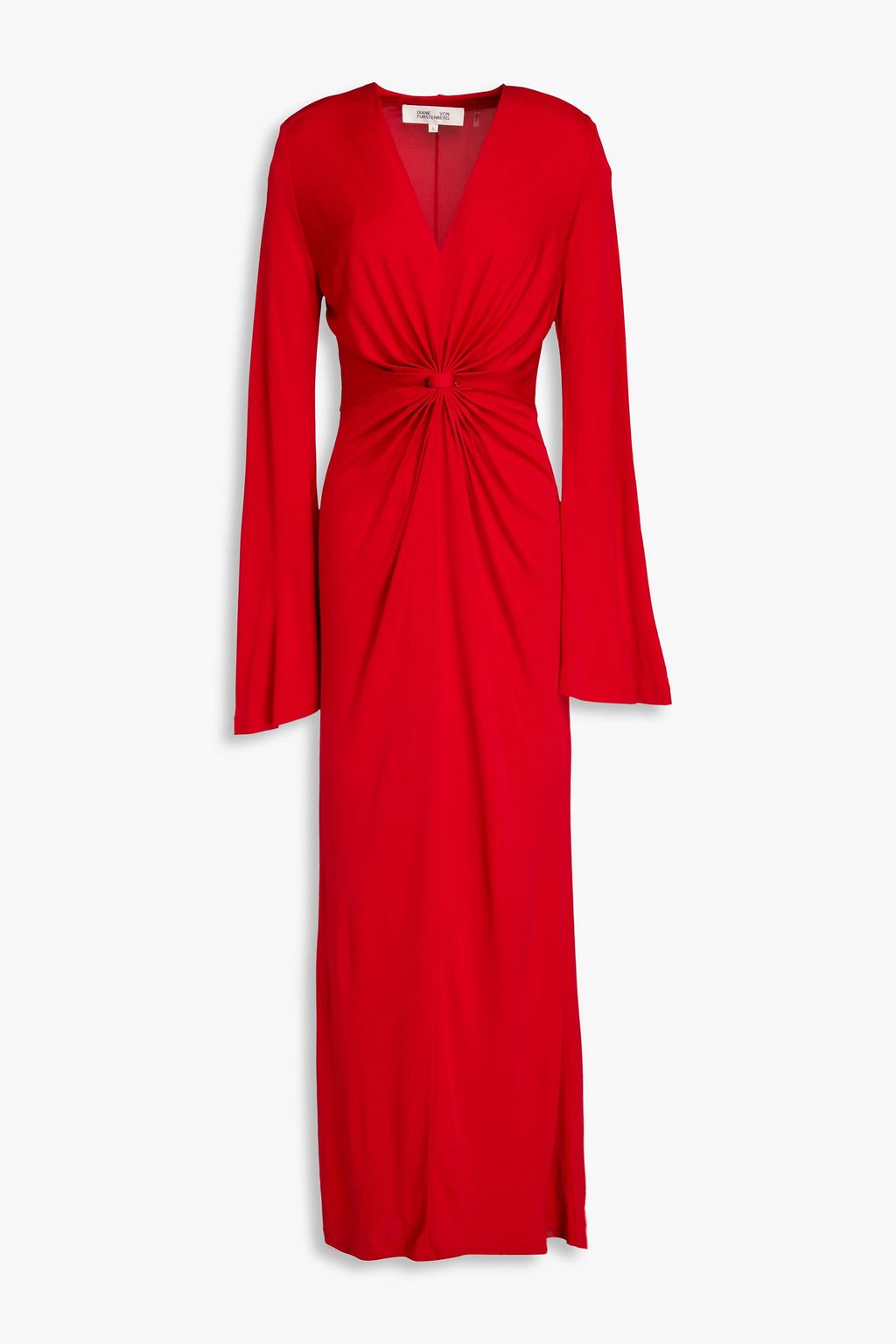 Lauren knotted jersey maxi dress red XS