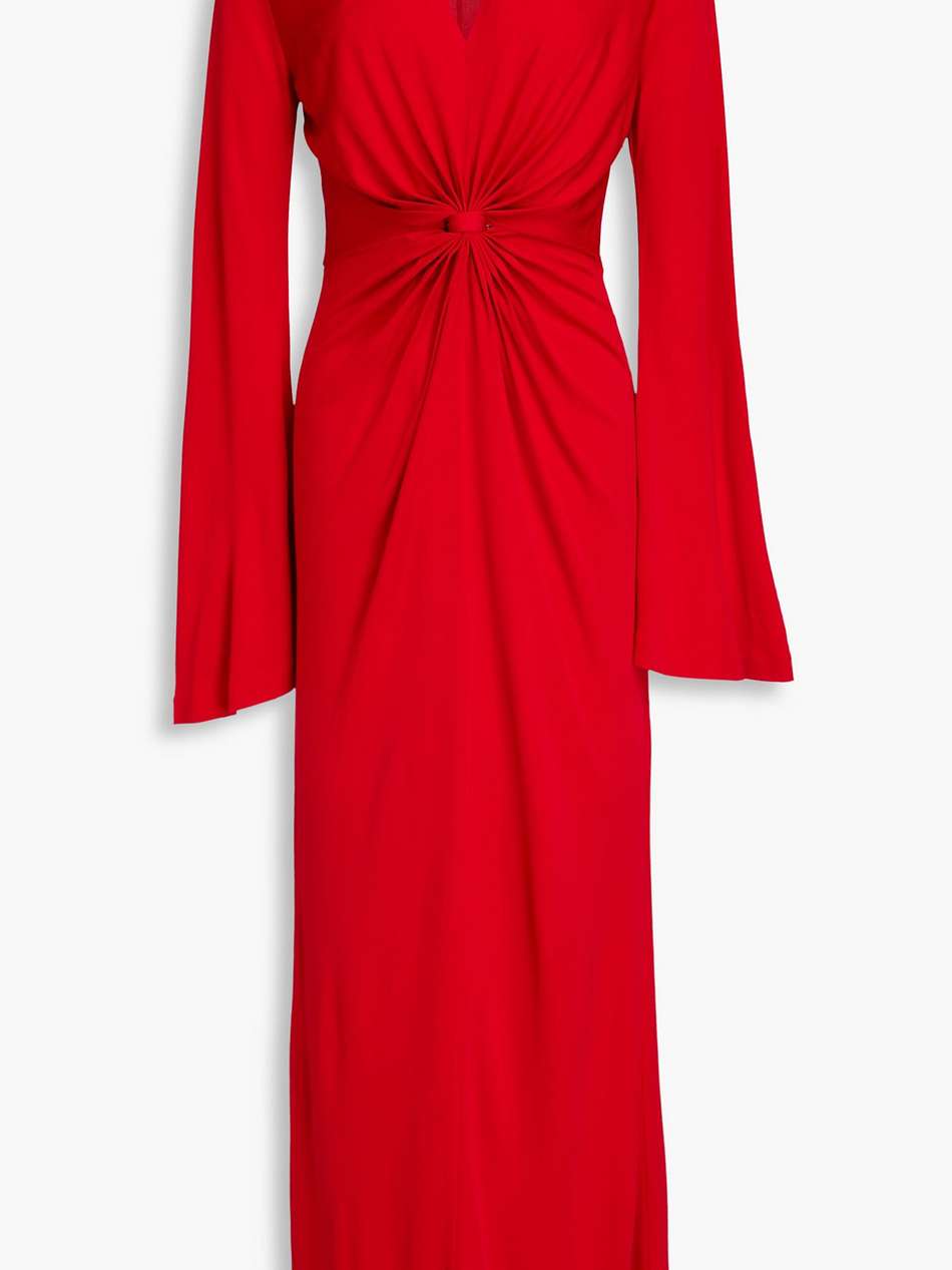 lauren knotted jersey maxi dress