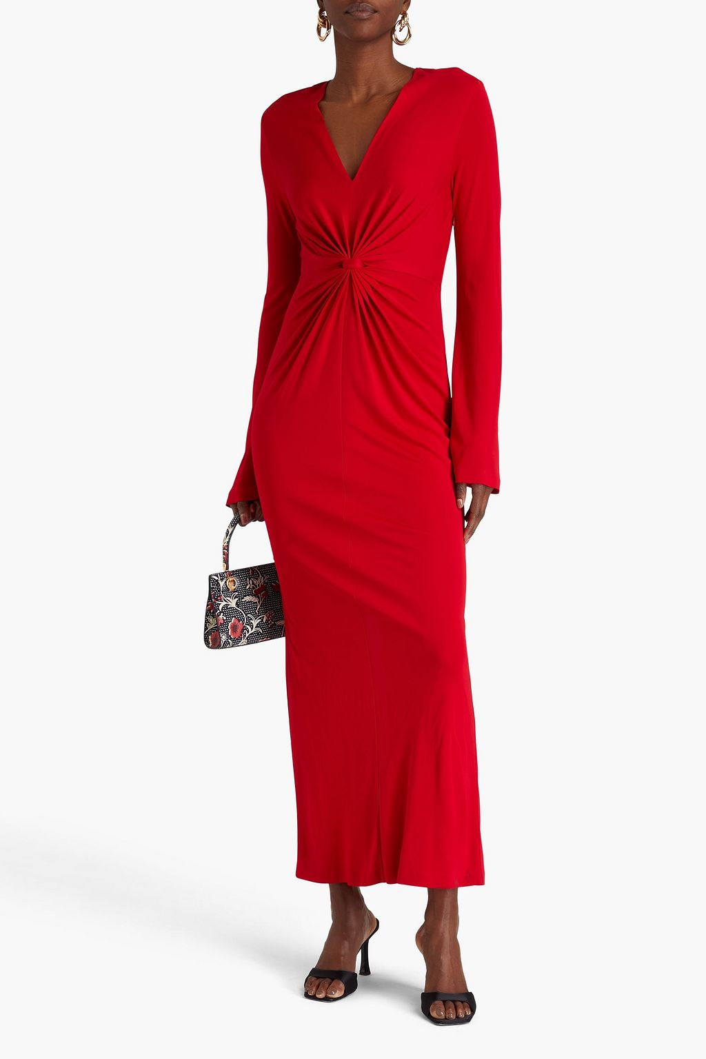 DIANE VON FURSTENBERG 매듭 디테일 저지 맥시 드레스