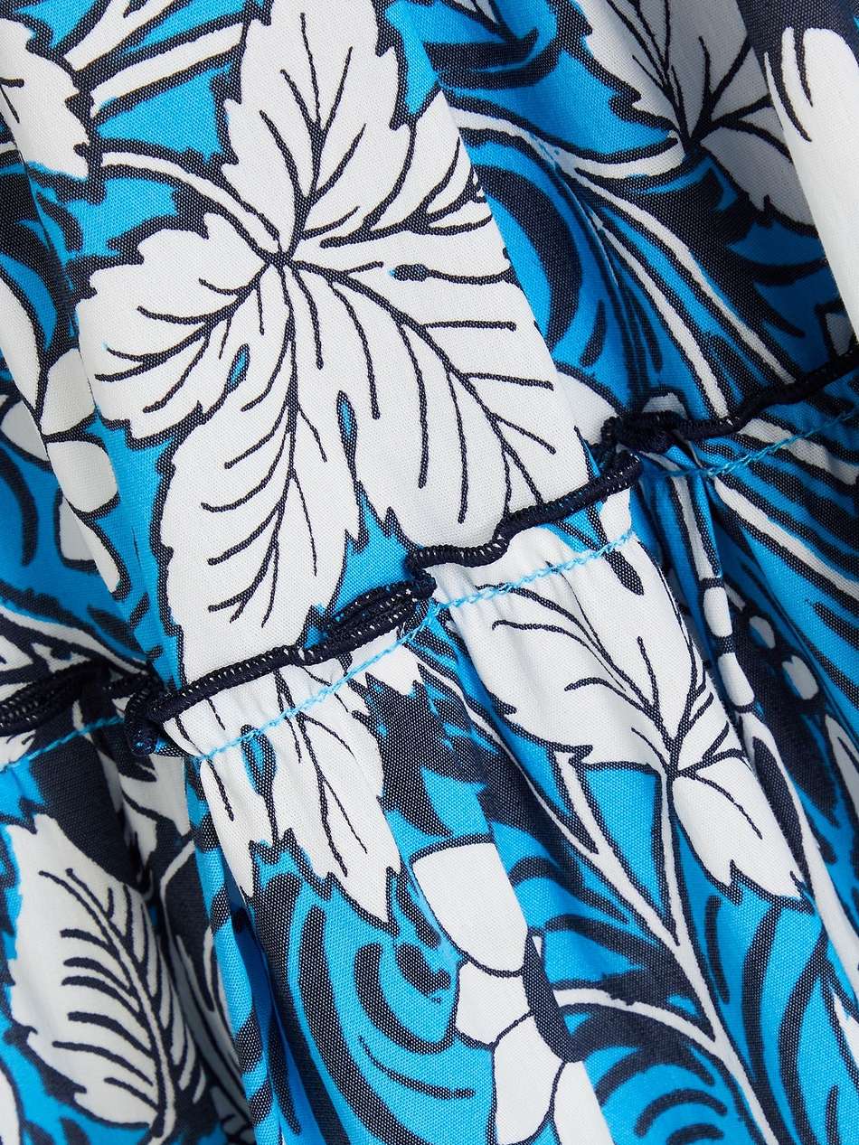 queena gathered floral-print cotton-blend poplin midi shirt dress