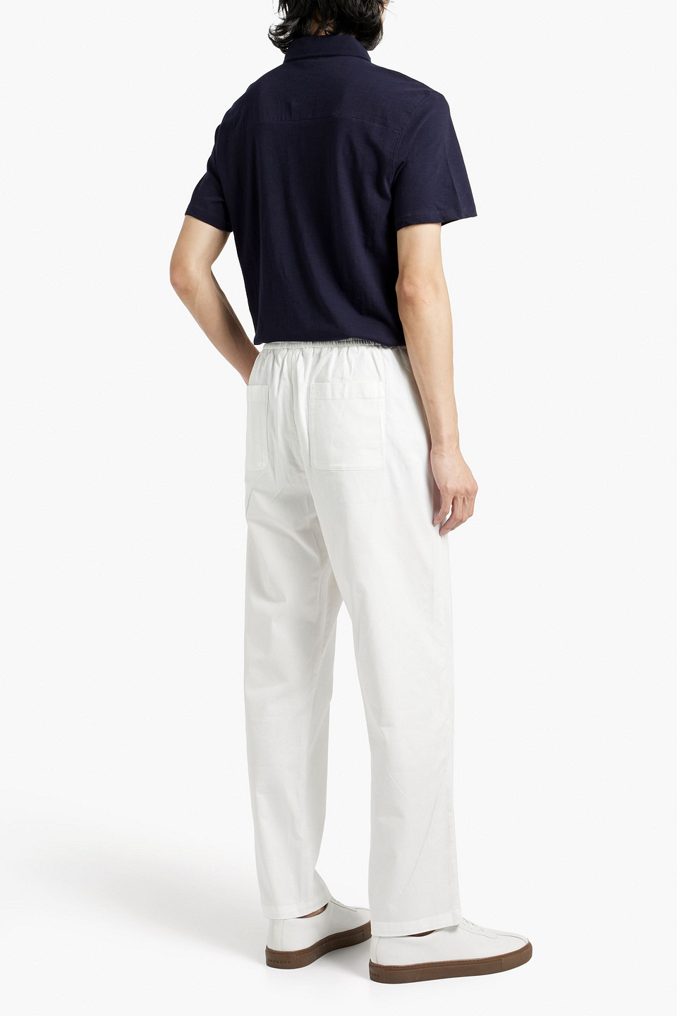 Frescobol Carioca Cotton-blend Twill Drawstring Pants In Off-white