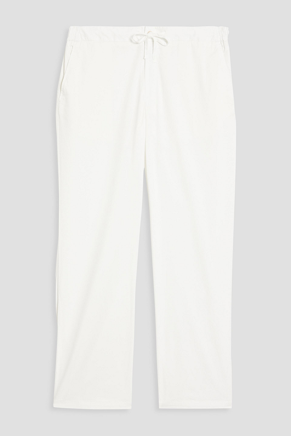 Frescobol Carioca Cotton-blend Twill Drawstring Trousers In Off-white