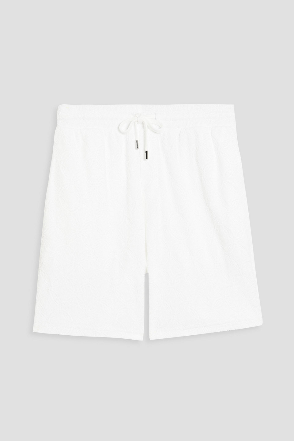 Augusto cotton-terry jacquard drawstring shorts