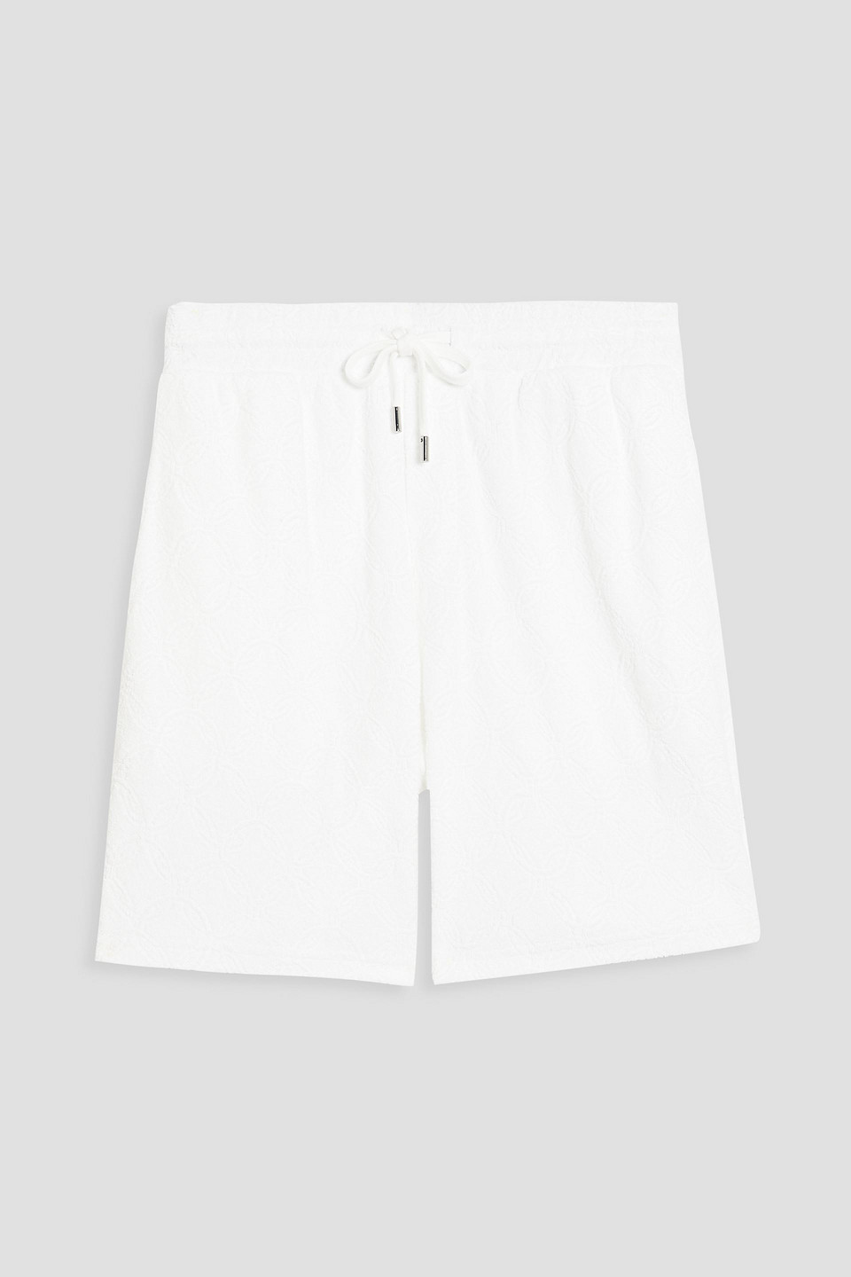 Frescobol Carioca Augusto Cotton-terry Jacquard Drawstring Shorts In White