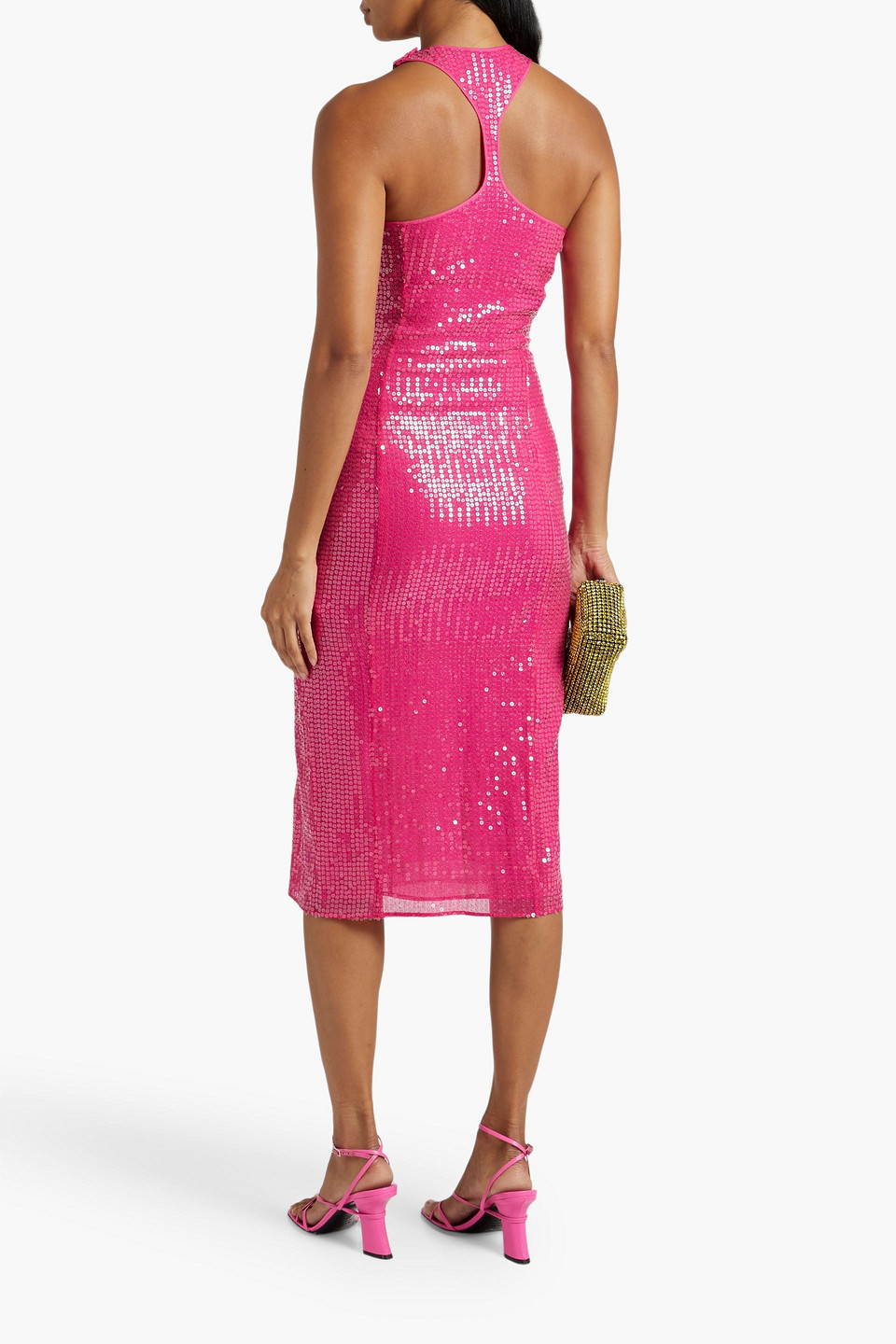 Missoni Sequined Racerback Midi Dress In Fuchsia