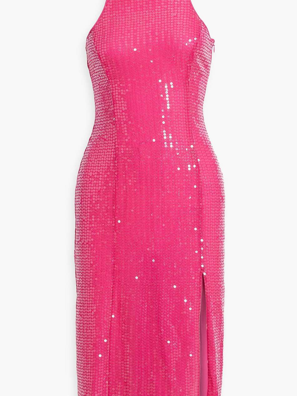 sequined silk dress