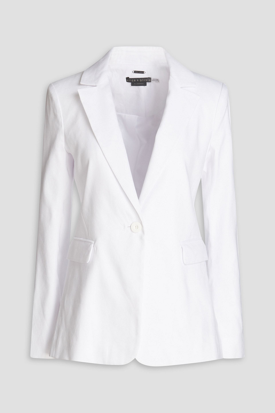 Alice And Olivia Breann Long Fitted Blazer In White