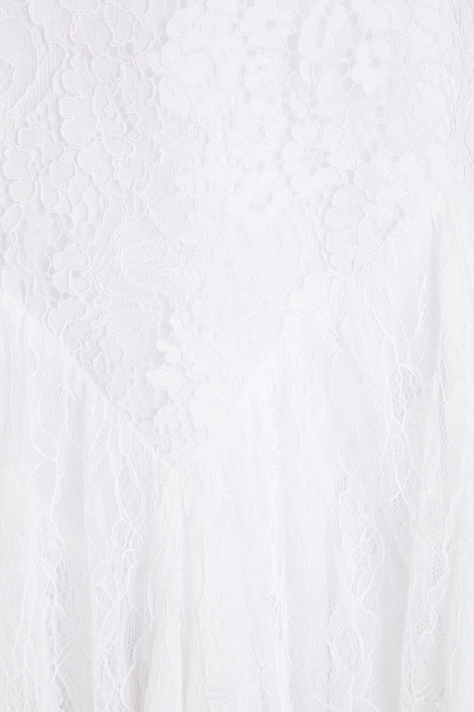 Alice And Olivia Corded And Chantilly Lace Mini Dress In White