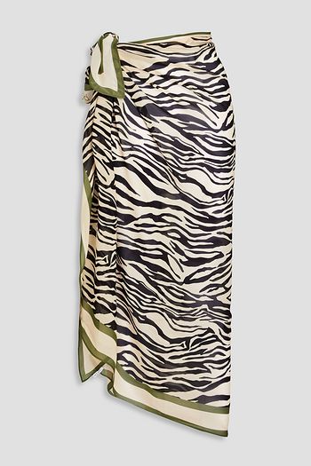 RAG & BONE Zebra-print georgette pareo