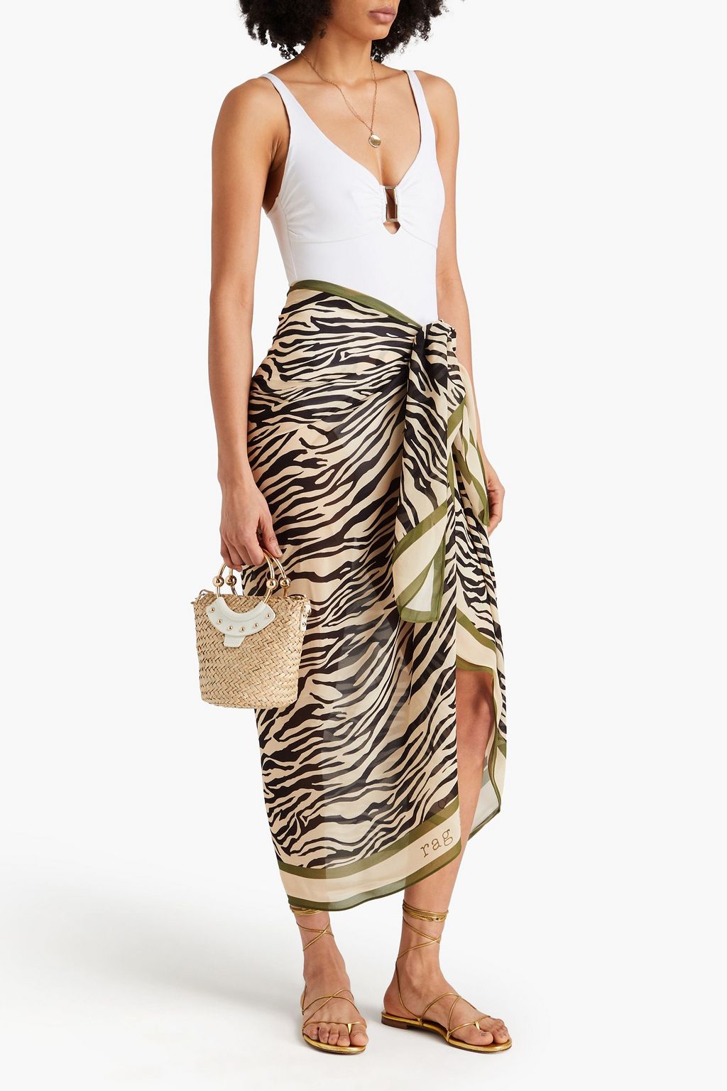 RAG & BONE Pareo aus Georgette mit Zebraprint