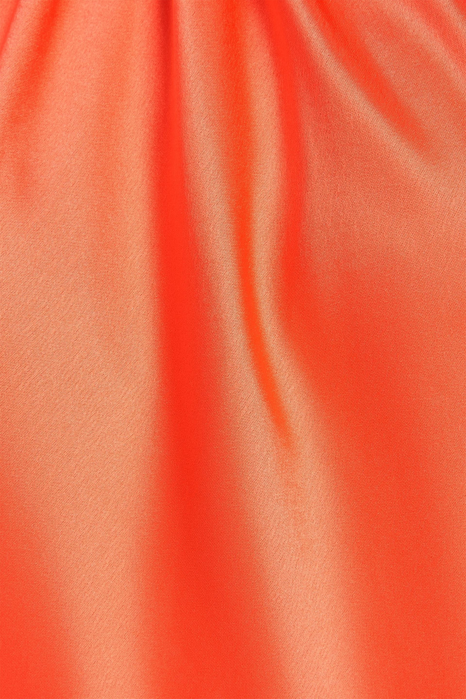 Shop Alice And Olivia Zumi Draped Satin Halterneck Gown In Bright Orange