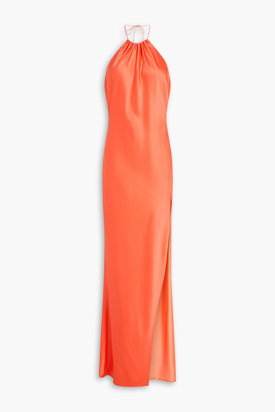 Alice And Olivia Zumi Sleeveless Halter Maxi Dress In Coral Sunset