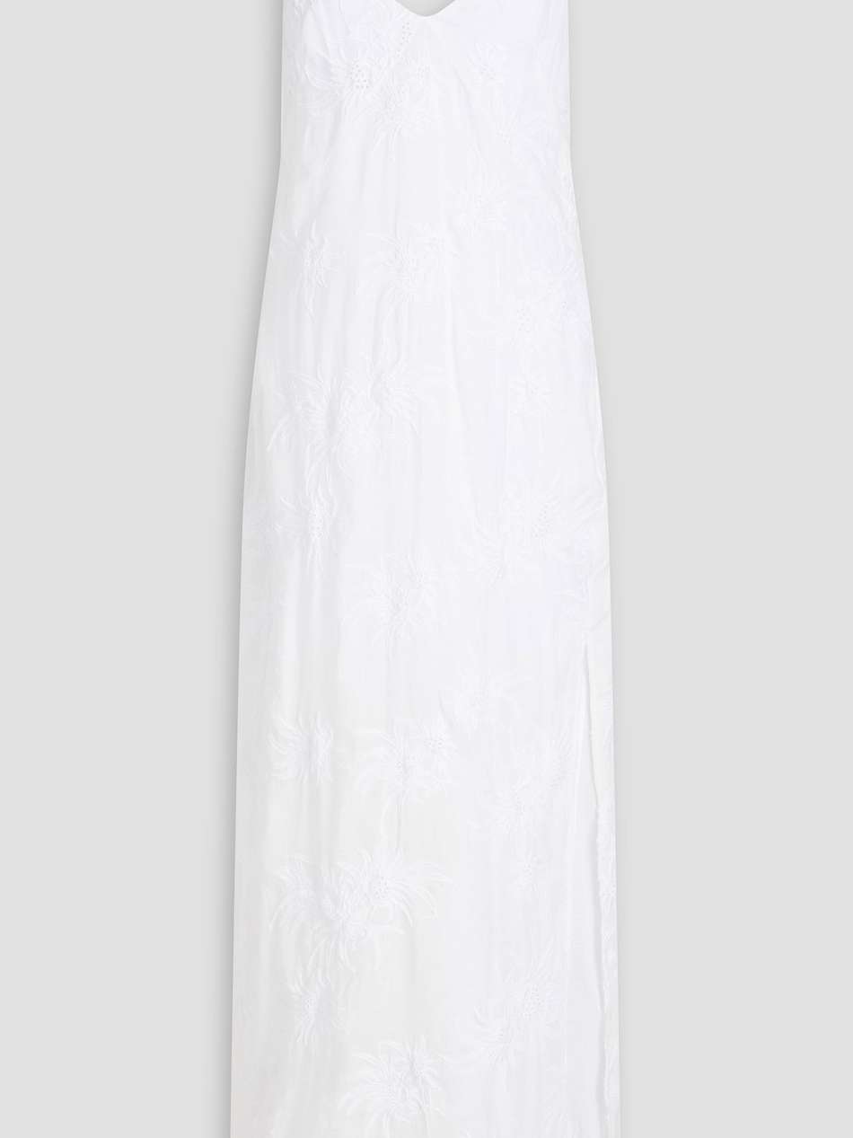 embroidered ramie maxi dress
