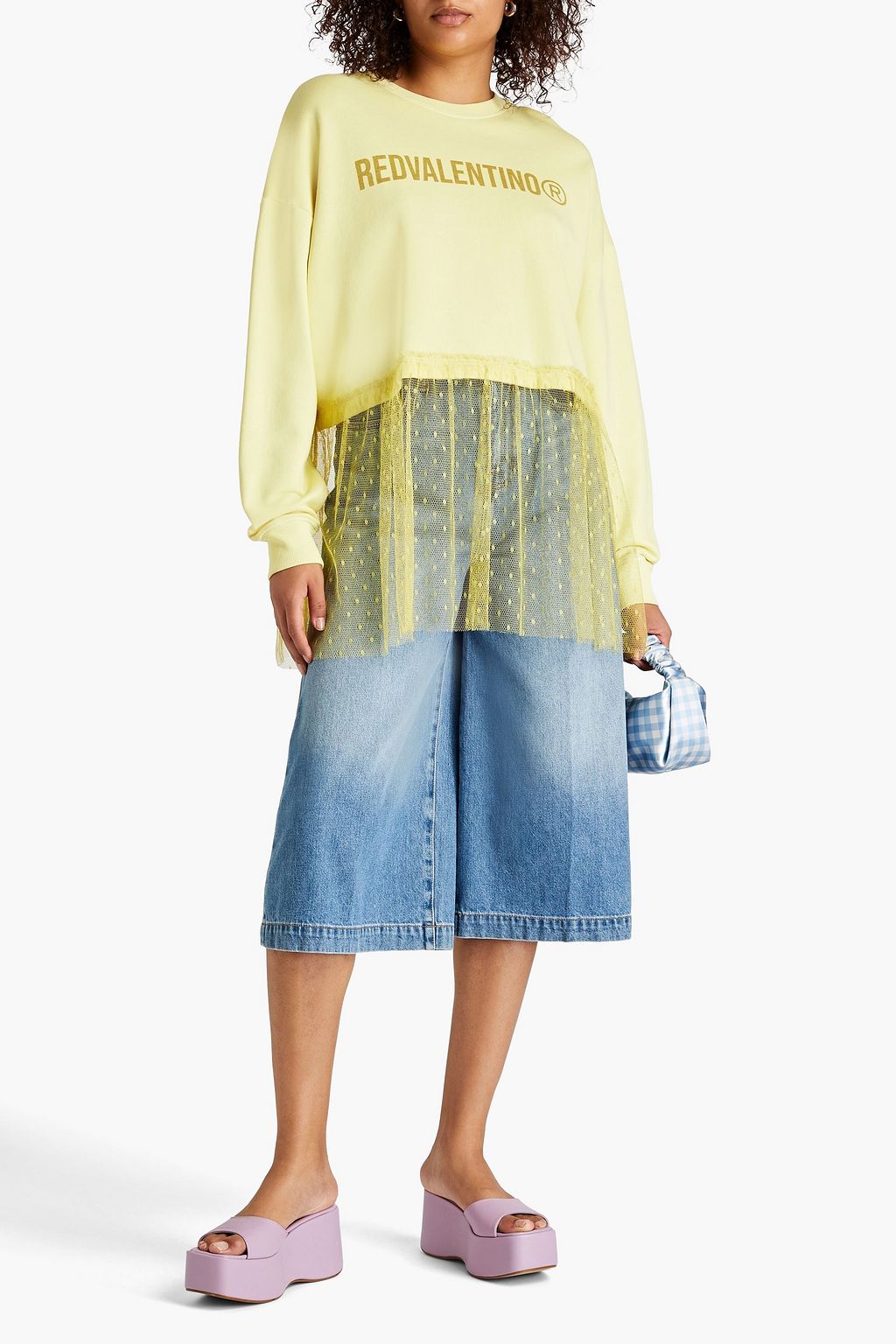REDVALENTINO Printed French cotton-terry sweatshirt