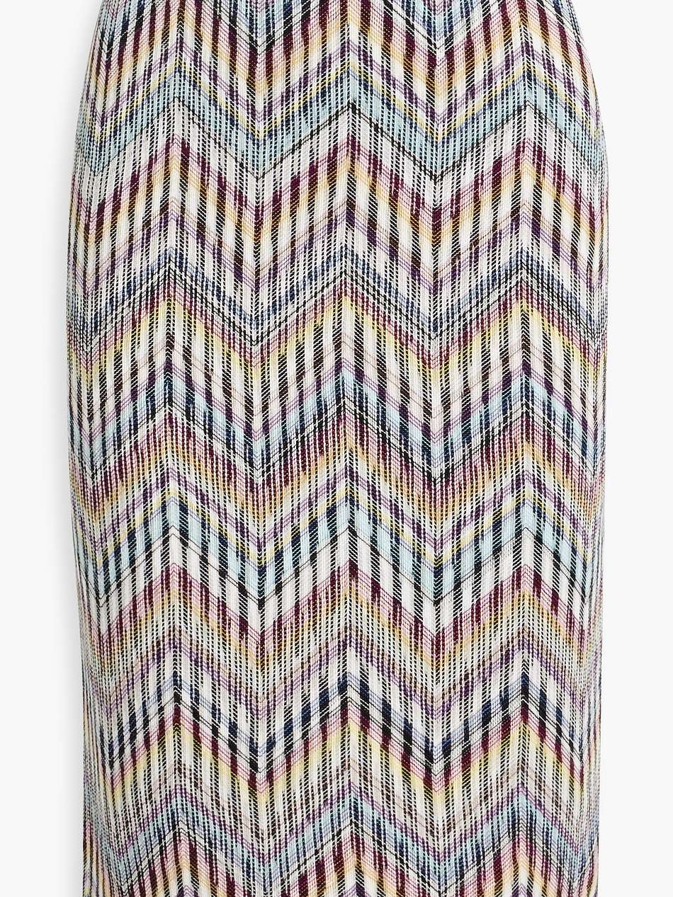 ruffled crochet-knit cotton-blend skirt