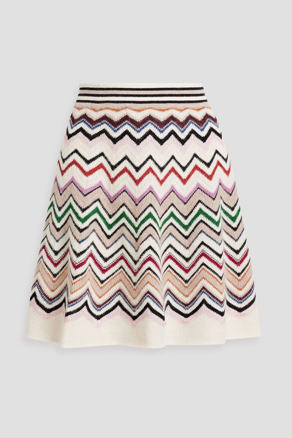 Missoni Jacquard-knit Mini Skirt In Ivory