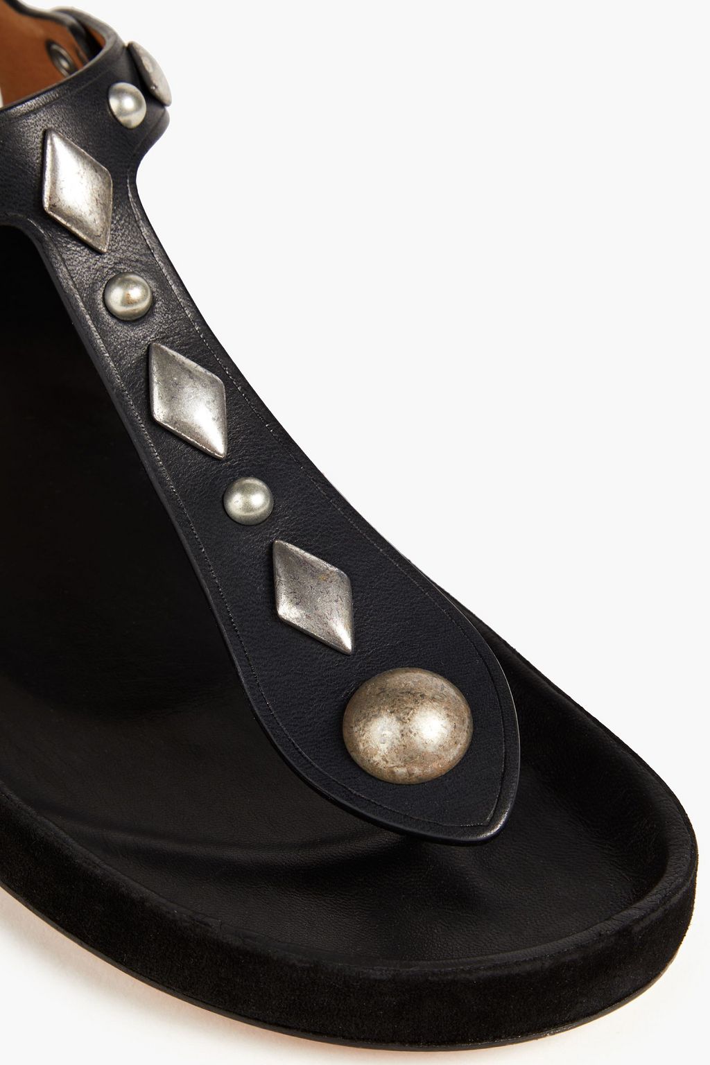 ISABEL MARANT Suede-trimmed studded leather sandals