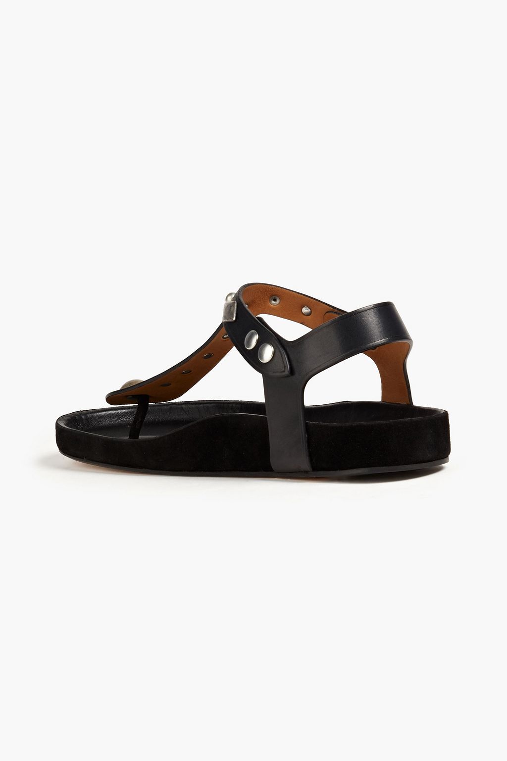 ISABEL MARANT Suede-trimmed studded leather sandals