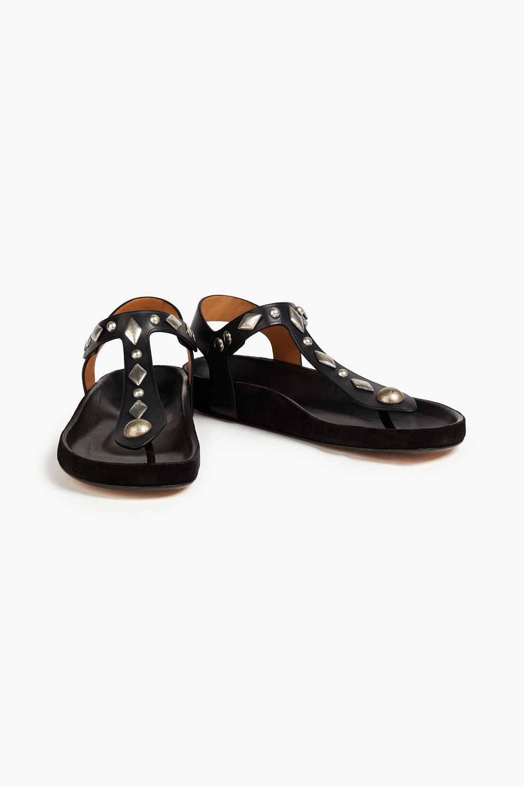 ISABEL MARANT Suede-trimmed studded leather sandals