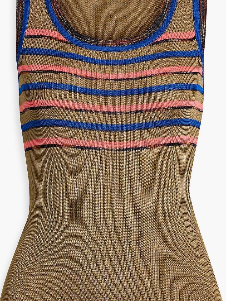 striped crochet-knit tank