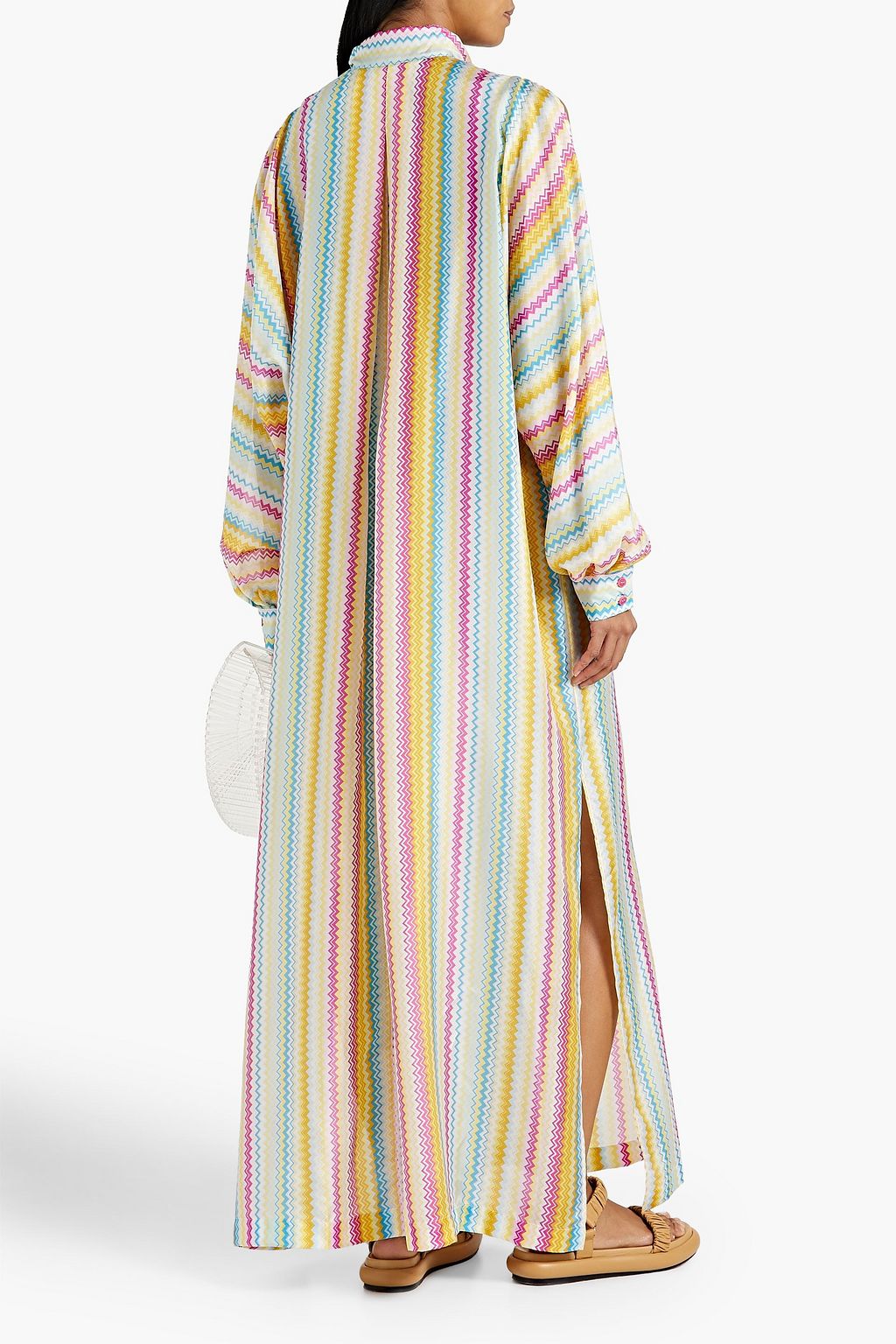 MISSONI Cutout printed silk crepe de chine maxi dress