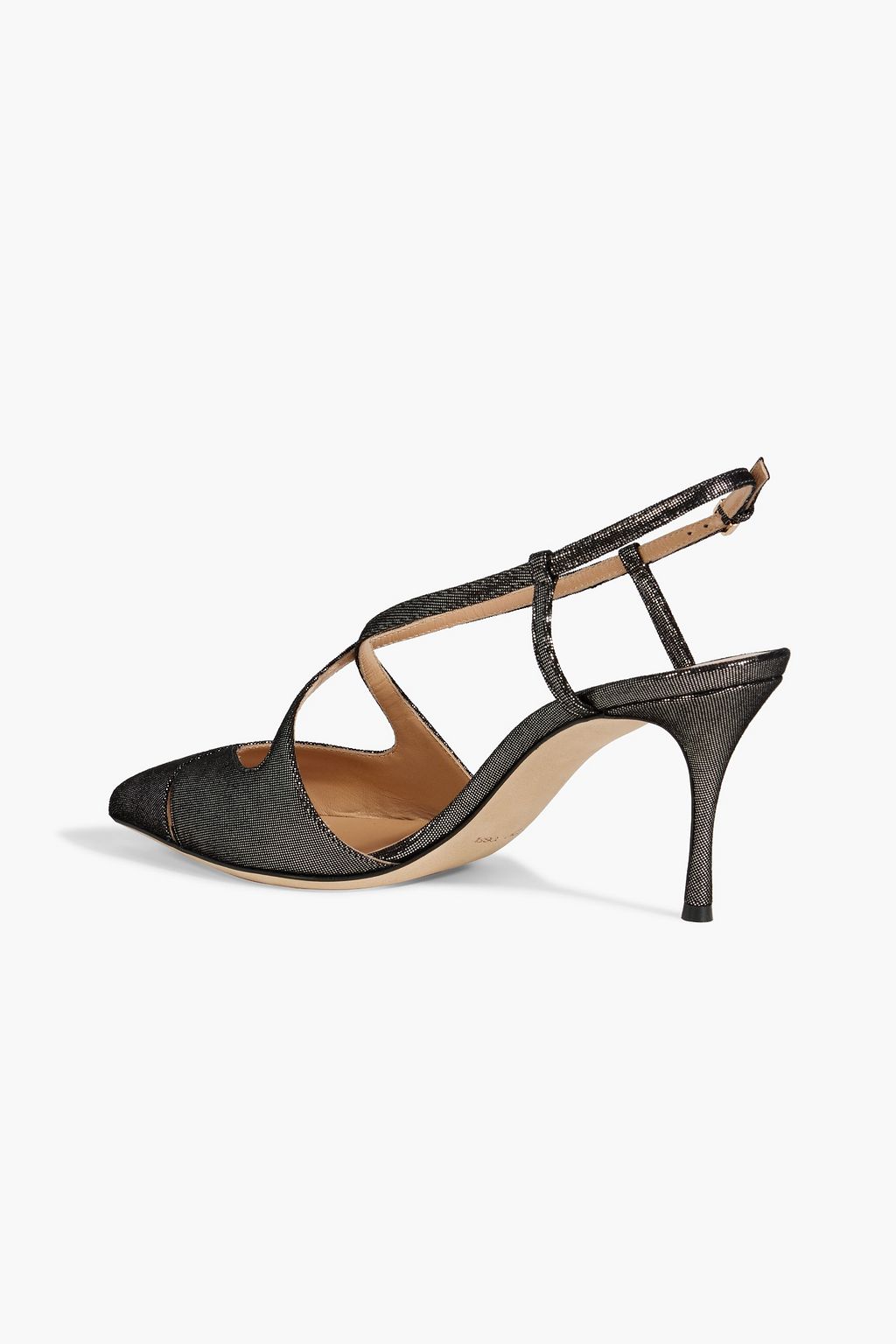 SERGIO ROSSI Bon Ton 075 metallic suede slingback pumps