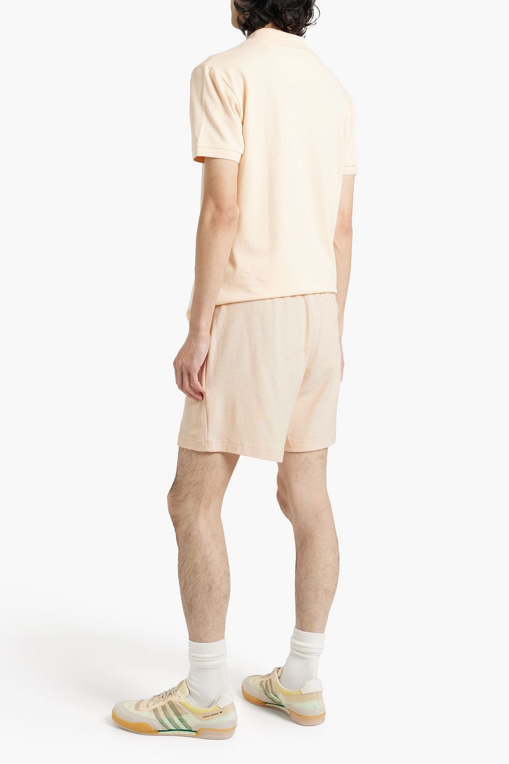 FRESCOBOL CARIOCA Augusto cotton, Lyocell and linen-blend terry drawstring shorts