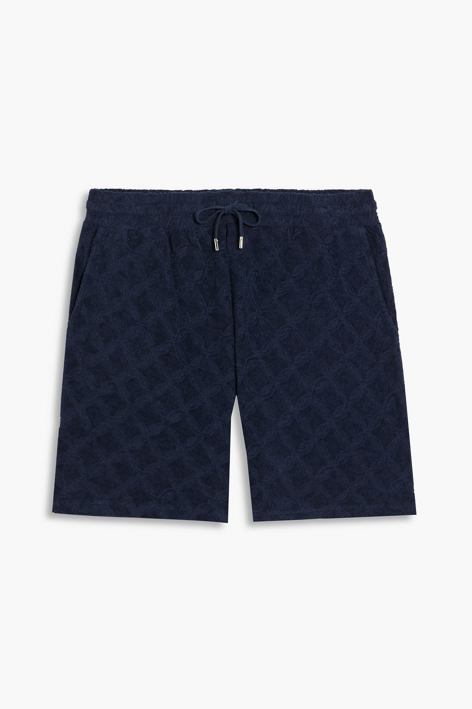 Augusto cotton-terry jacquard drawstring shorts