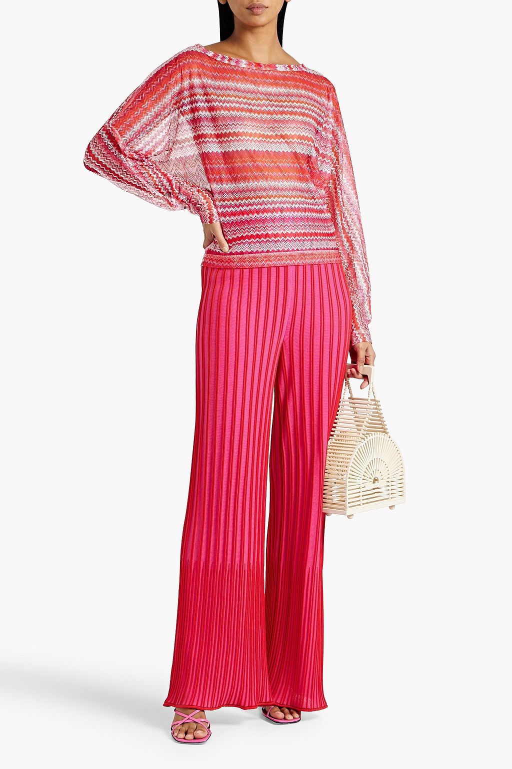 MISSONI Striped crochet-knit top