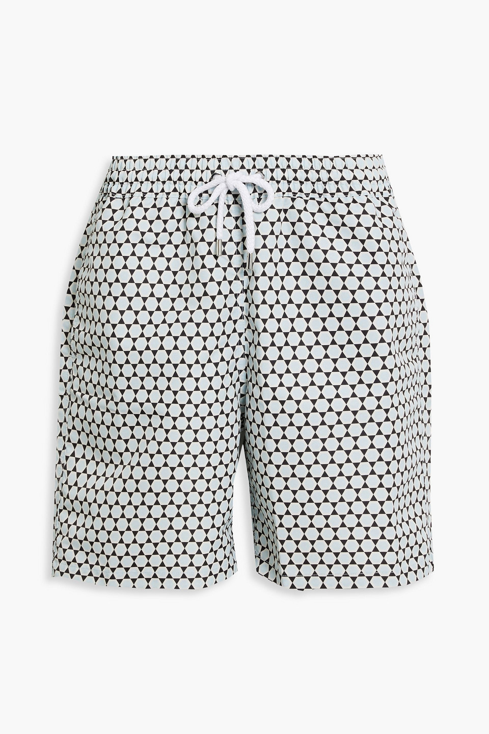 Frescobol Carioca Long-length Printed Swim Shorts In Sky Blue