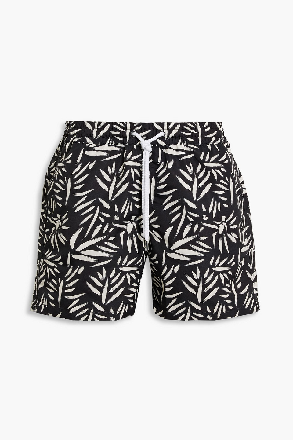 Frescobol Carioca Abstract Sport Swim Shorts In Black Cotton White