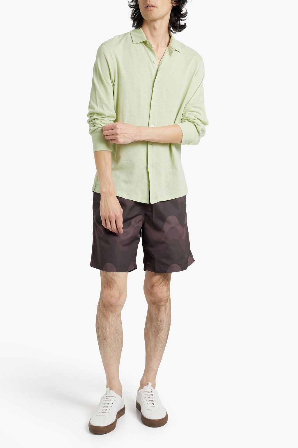 FRESCOBOL CARIOCA Marcio cotton and linen-blend jersey shirt