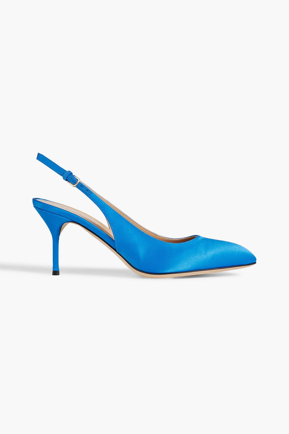 Sergio Rossi Satin Slingback Pumps In Azure