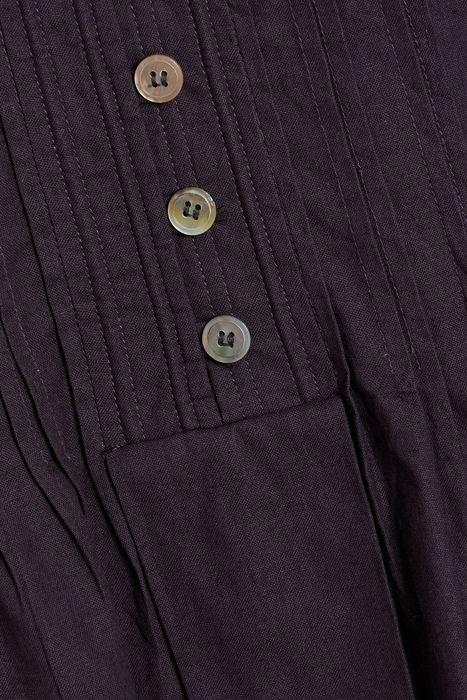 Isabel Marant Étoile Okina Pintucked Cotton-voile Blouse In Dark Purple