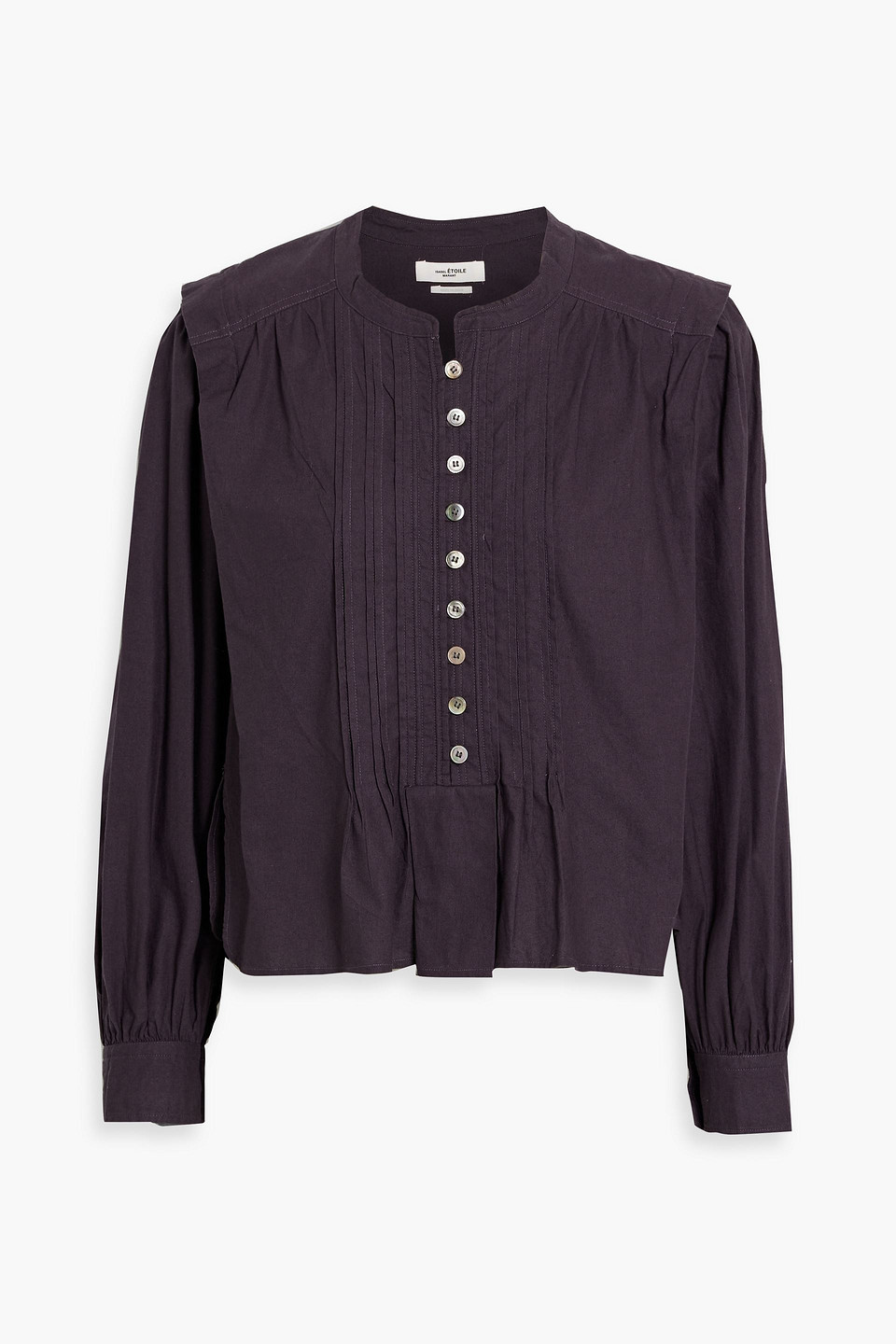 Isabel Marant Étoile Okina Pintucked Cotton-voile Blouse In Dark Purple