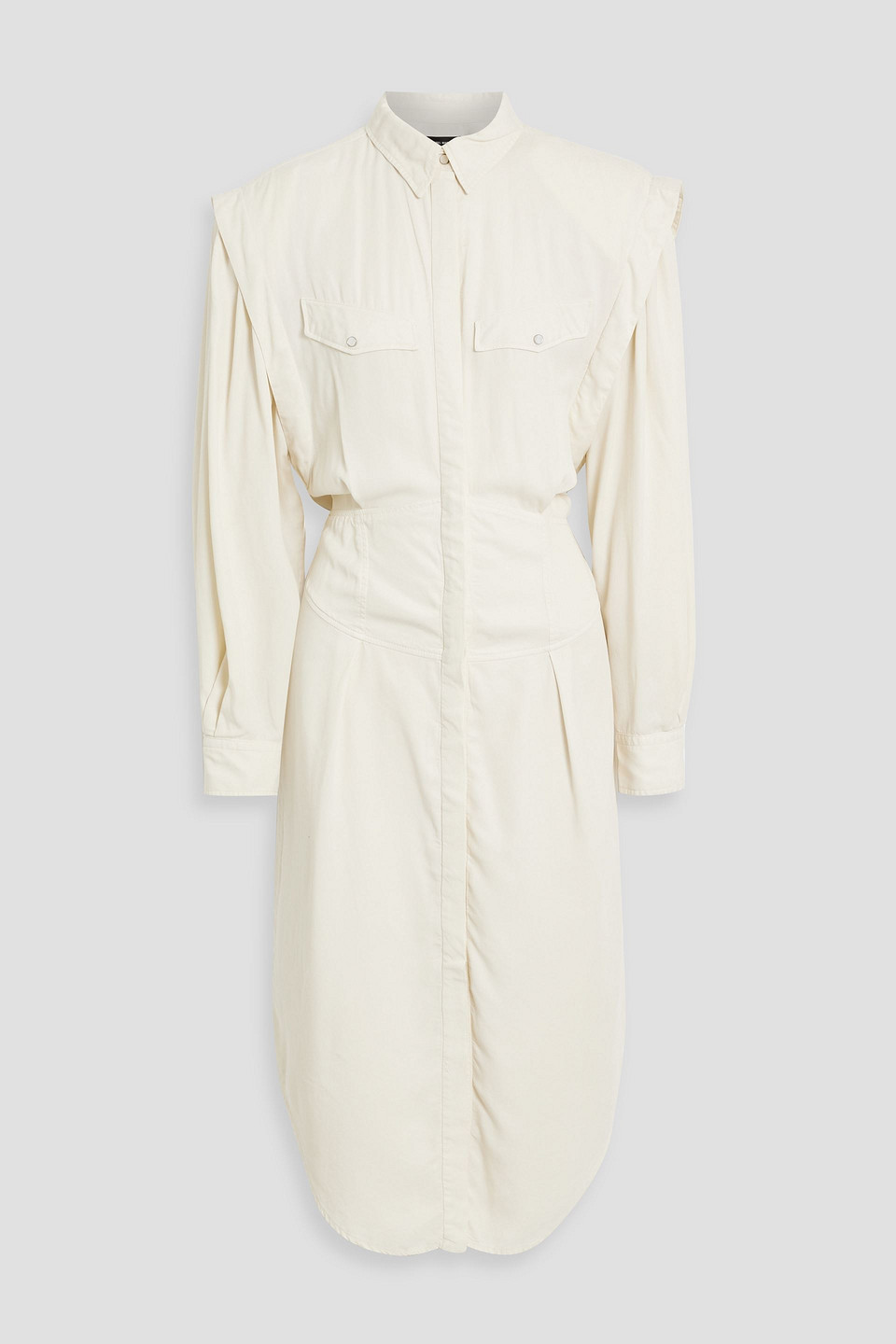 Isabel Marant Naveen Lyocell-twill Midi Shirt Dress In Ecru