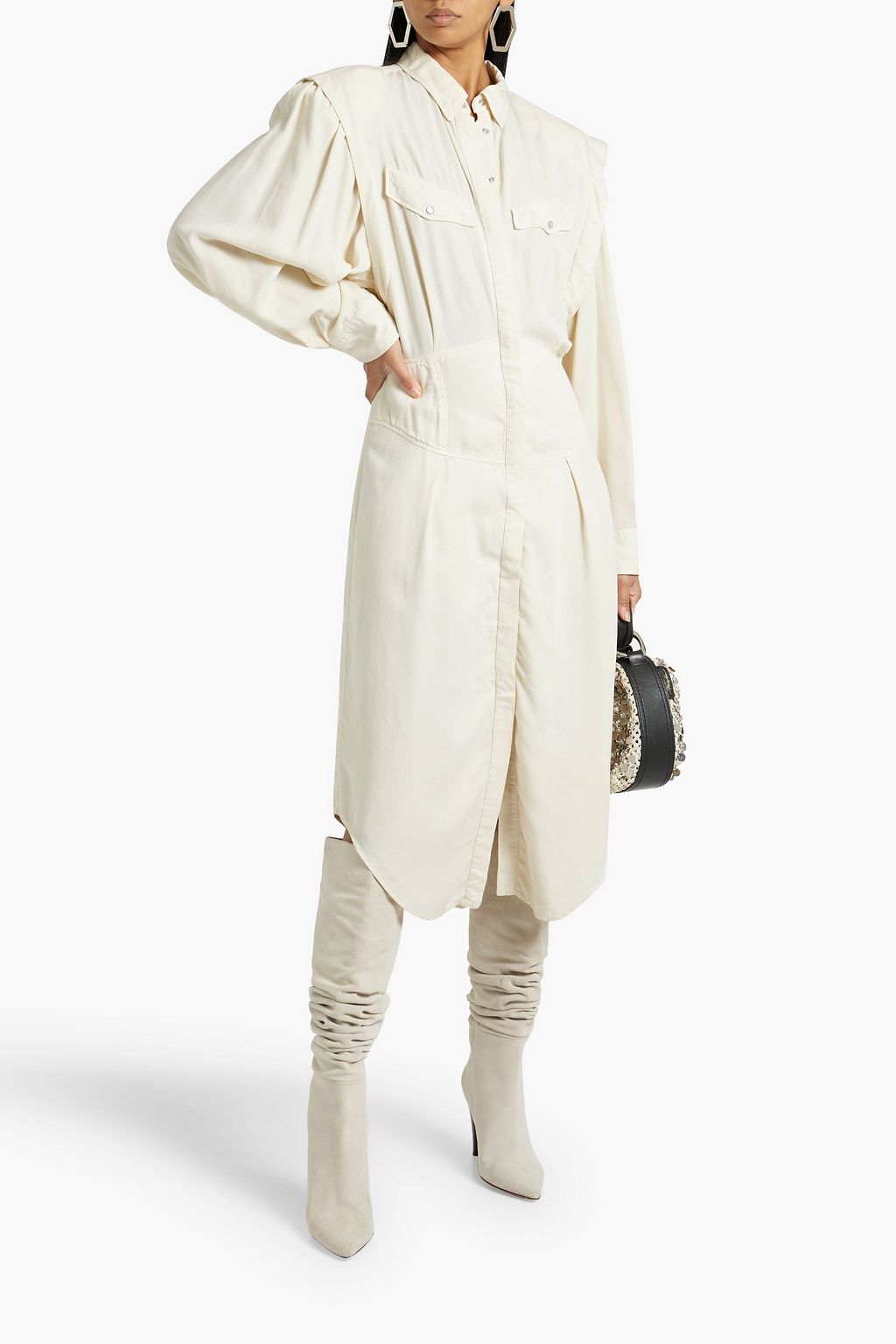 ISABEL MARANT Naveen Lyocell-twill midi shirt dress