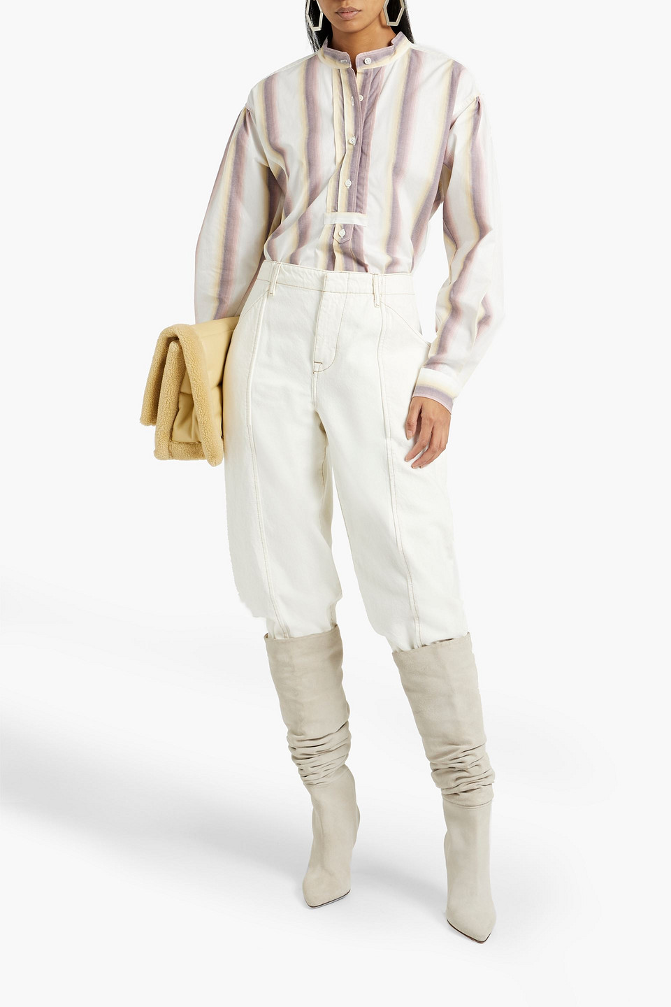 ISABEL MARANT ÉTOILE JAMET STRIPED COTTON-POPLIN TOP