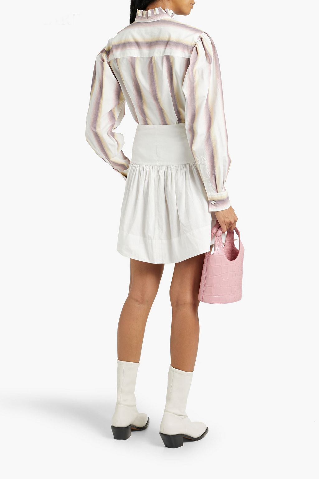 MARANT ÉTOILE Jancis ruffled striped cotton shirt