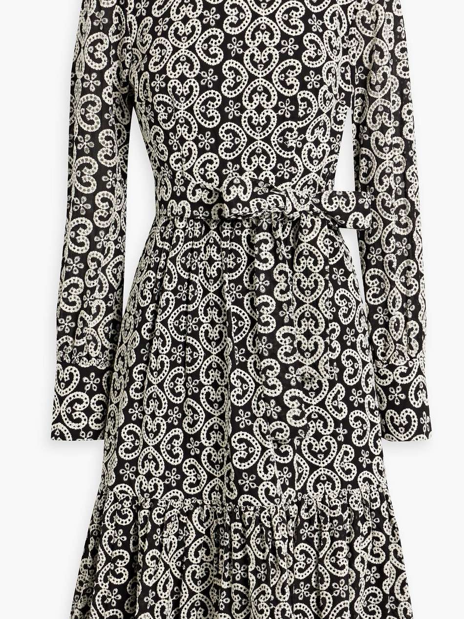 broderie anglaise cotton midi dress