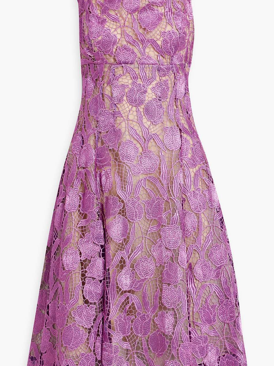 metallic guipure lace dress