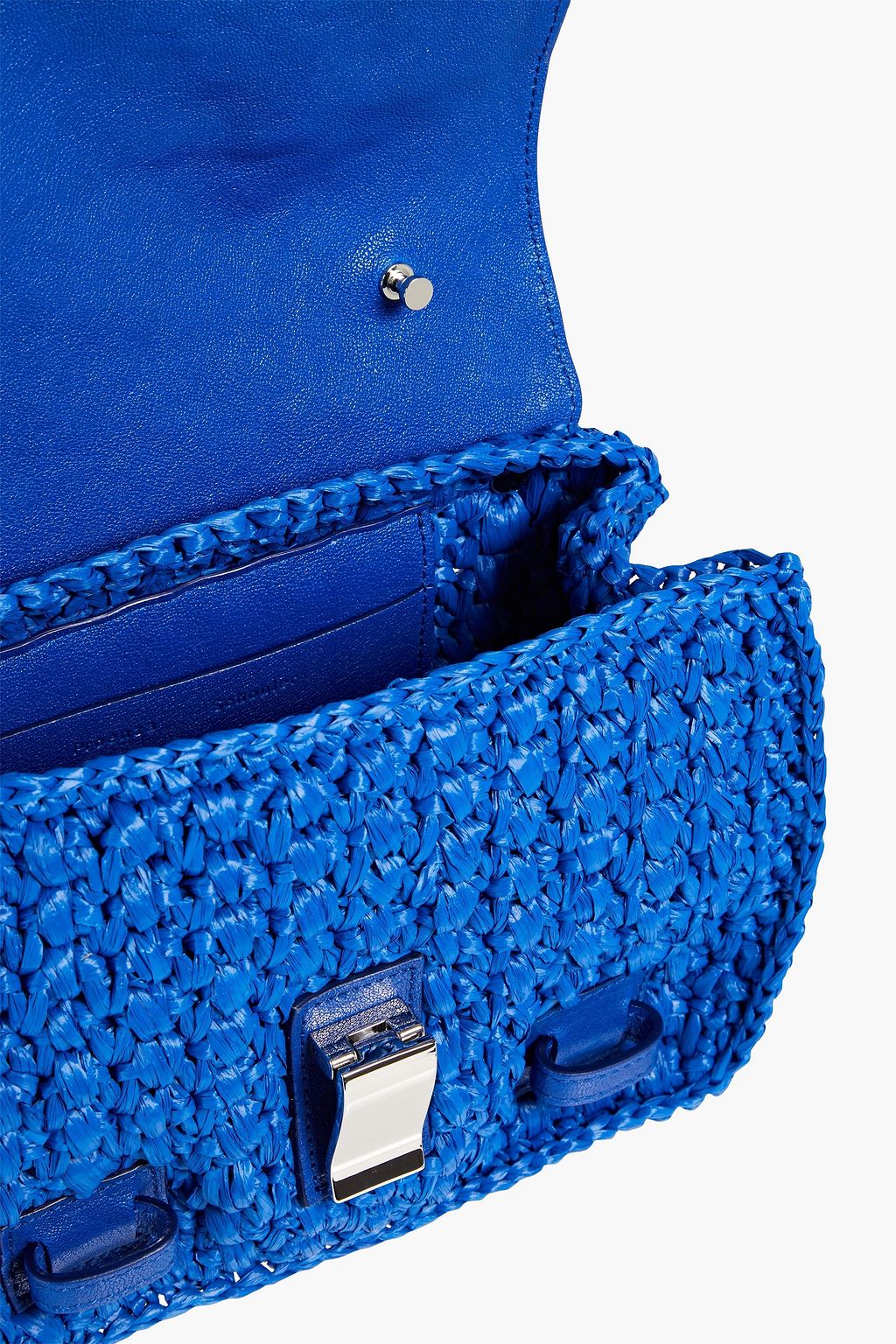 PROENZA SCHOULER Crossbody Bag aus strukturiertem Leder und Raffiabastimitat