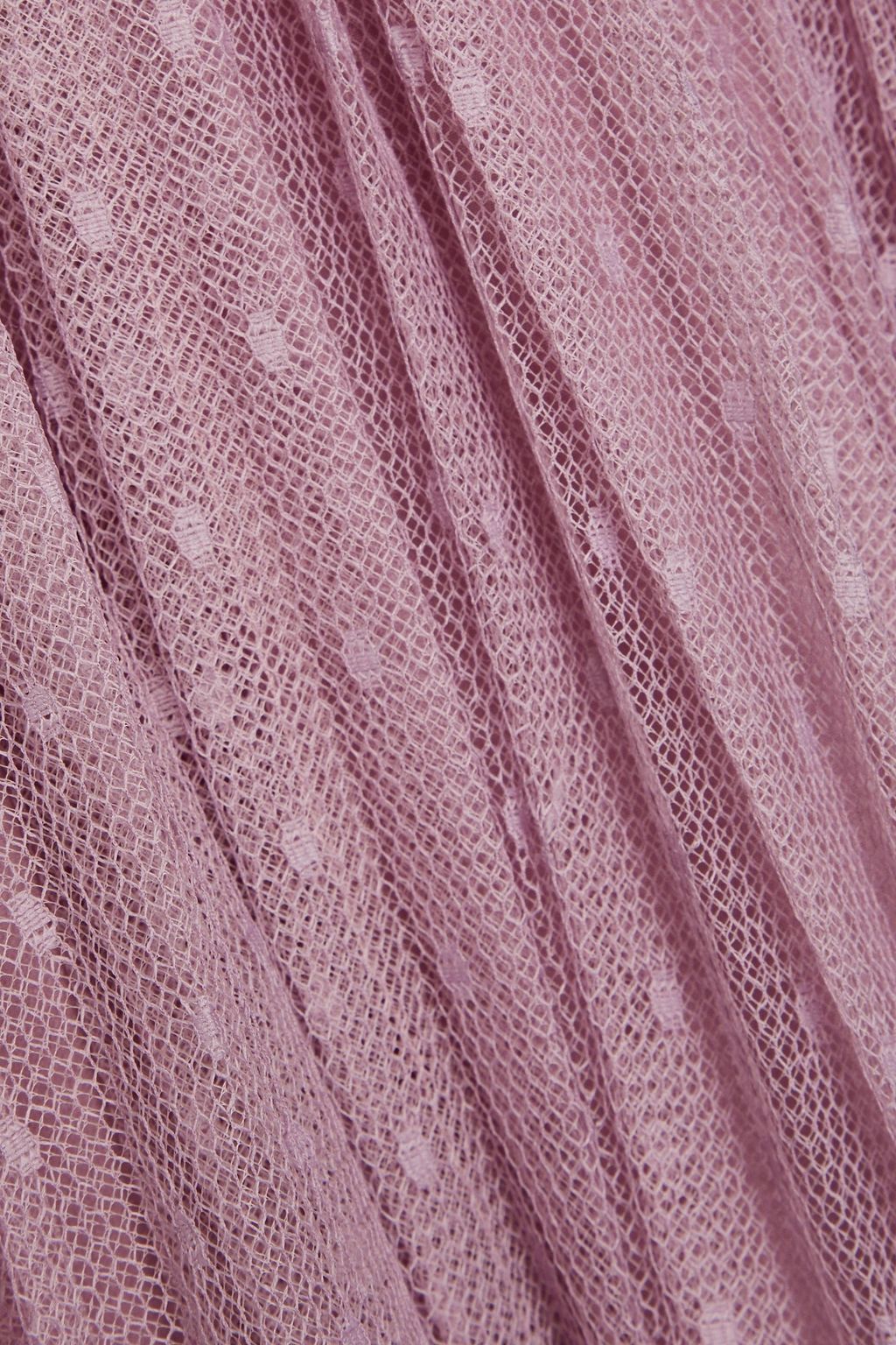 REDVALENTINO Pleated point d'esprit midi skirt